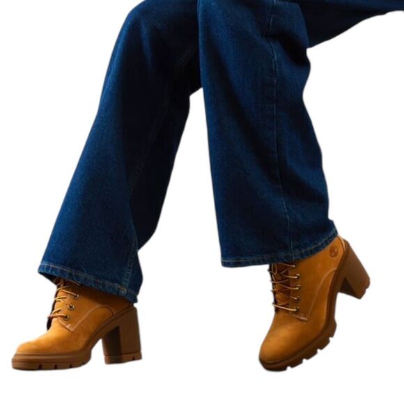 Timberland Boots WMNS 6 Allington 6-Inch Lace-Up High Heel Wheat Nubuck Leather - Picture 7 of 14